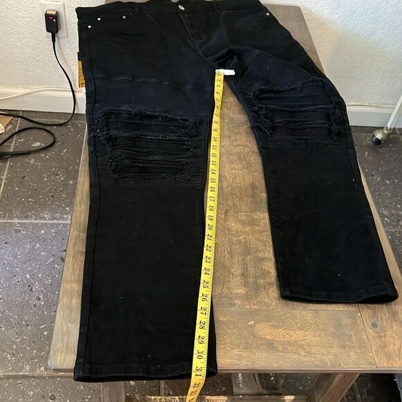 RXXKKK Men's Classic Regular Fit Zipper Fly Biker Jeans - Picture 14 of 16